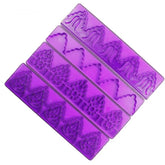 PATTERN FONDANT BORDER CUTTER / EMBOSSER 4PCS